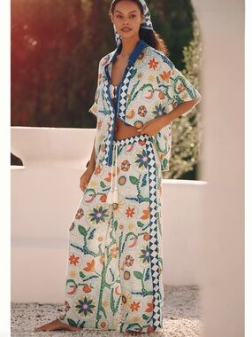 Celandine Linen Wide-Leg Pull-On Pants